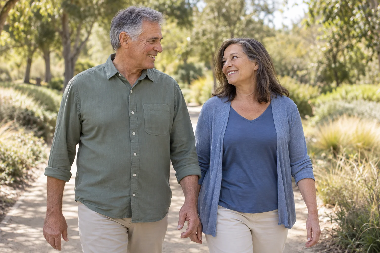 Illustrative scene of adults enjoying time outdoors.